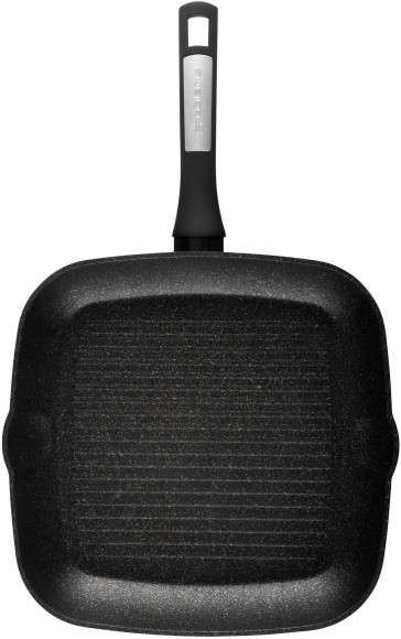 Сковорода-гриль Polaris Monolit 28G квадратная покрытие: антипригарное с керамической крошкой ручка несъемная (без крышки) черный (15264)