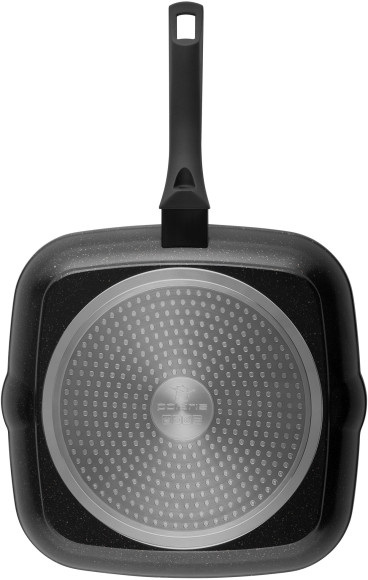 Сковорода-гриль Polaris Monolit 28G квадратная покрытие: антипригарное с керамической крошкой ручка несъемная (без крышки) черный (15264)