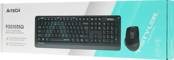 Клавиатура + мышь A4Tech Fstyler FGS1035Q клав:черный/серый мышь:черный/серый USB беспроводная Multimedia (FGS1035Q GREY)