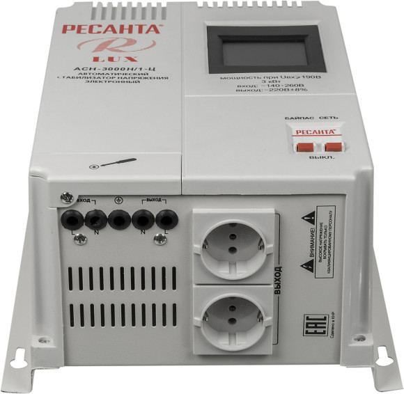 Стабилизатор напряжения Ресанта АСН-3000Н/1-Ц 3кВА однофазный серый (63/6/21)