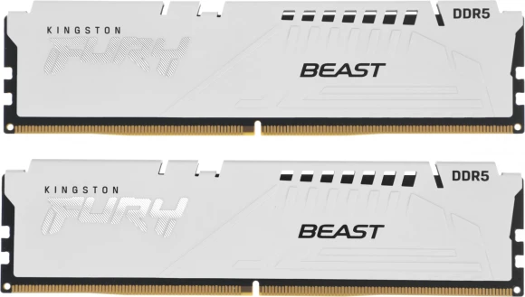 Память DDR5 16GB 6000MHz Kingston KF560C36BWE2A-16 Fury Beast White Expo RGB RTL PC5-48000 CL36 DIMM 288-pin 1.35В dual rank с радиатором Ret