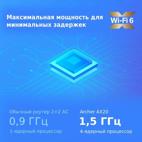 Роутер беспроводной TP-Link Archer AX20 AX1800 10/100/1000BASE-TX черный