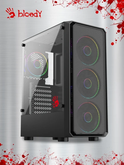 Корпус Bloody CC-126 черный без БП ATX 8x120mm 2xUSB2.0 1xUSB3.0 audio bott PSU