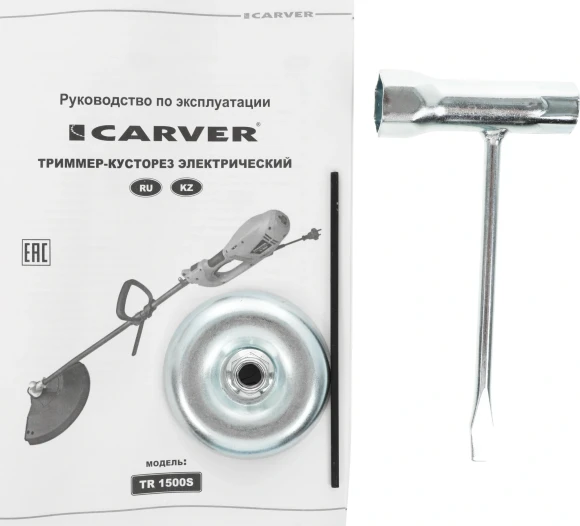 Триммер электрический Carver TR-1500S 1200Вт 1.35л.с. разбор.штан. реж.эл.:леска/нож