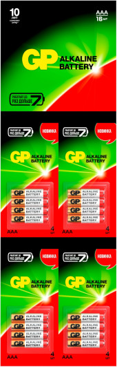 Батарея GP Alkaline 24ARHCP4m4-2CR4 AAA (16шт) блистер Батарея GP Alkaline 24ARHCP4m4-2CR4 AAA (16шт) блистер