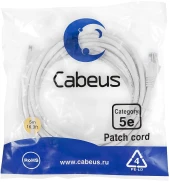 Патч-корд Cabeus PC-UTP-RJ45-CAT.5E-0.5M-WH U/UTP RJ-45 вил.-вилка RJ-45 кат.5E 0.5м белый ПВХ