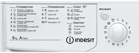 Стиральная машина Indesit IWSC 5105 CIS класс: A загр.фронтальная макс.:5кг белый