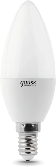 Лампа светодиодная Gauss Elementary 10Вт цок.:E14 свеча 220B св.свеч.бел.теп. (упак.:1шт) (33110) Лампа светодиодная Gauss Elementary 10Вт цок.:E14 свеча 220B св.свеч.бел.теп. (упак.:1шт) (33110)