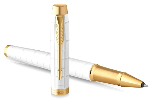 Ручка роллер Parker IM Premium T318 (2143646) Pearl GT F черн. черн. подар.кор.