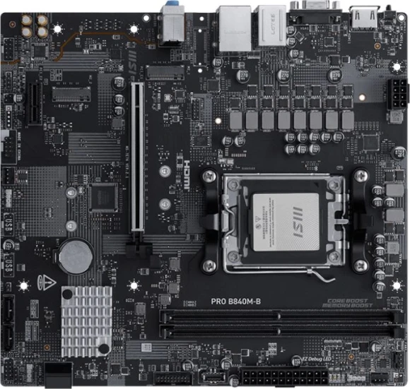 Материнская плата MSI PRO B840M-P WIFI6E SocketAM5 AMD B840 4xDDR5 ATX AC`97 8ch(7.1) 2.5Gg RAID+HDMI
