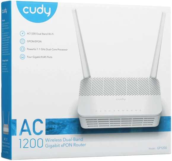 Роутер беспроводной Cudy GP1200 AC1200 100/1000/10000BASE-T/xPON белый Роутер беспроводной Cudy GP1200 AC1200 100/1000/10000BASE-T/xPON белый