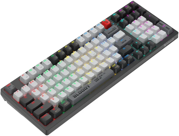 Клавиатура A4Tech Bloody WS98 механическая черный/серый USB беспроводная BT/Radio Multimedia for gamer LED (WS98) Клавиатура A4Tech Bloody WS98 механическая черный/серый USB беспроводная BT/Radio Multimedia for gamer LED (WS98)