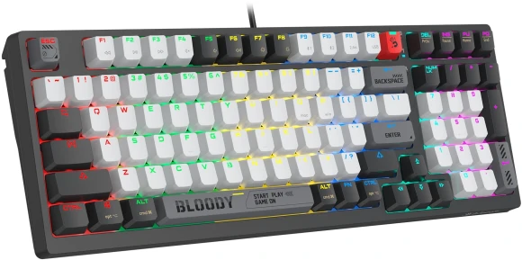 Клавиатура A4Tech Bloody WS98 механическая черный/серый USB беспроводная BT/Radio Multimedia for gamer LED (WS98) Клавиатура A4Tech Bloody WS98 механическая черный/серый USB беспроводная BT/Radio Multimedia for gamer LED (WS98)