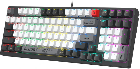 Клавиатура A4Tech Bloody WS98 механическая черный/серый USB беспроводная BT/Radio Multimedia for gamer LED (WS98) Клавиатура A4Tech Bloody WS98 механическая черный/серый USB беспроводная BT/Radio Multimedia for gamer LED (WS98)