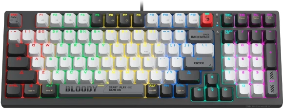 Клавиатура A4Tech Bloody WS98 механическая черный/серый USB беспроводная BT/Radio Multimedia for gamer LED (WS98) Клавиатура A4Tech Bloody WS98 механическая черный/серый USB беспроводная BT/Radio Multimedia for gamer LED (WS98)