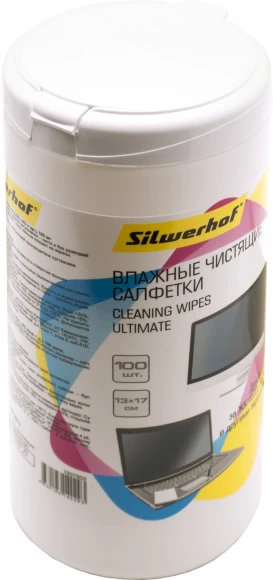 Салфетки Silwerhof Ultimate для экранов мониторов/плазменных/ЖК телевизоров/ноутбуков туба 100шт влажных Салфетки Silwerhof Ultimate для экранов мониторов/плазменных/ЖК телевизоров/ноутбуков туба 100шт влажных