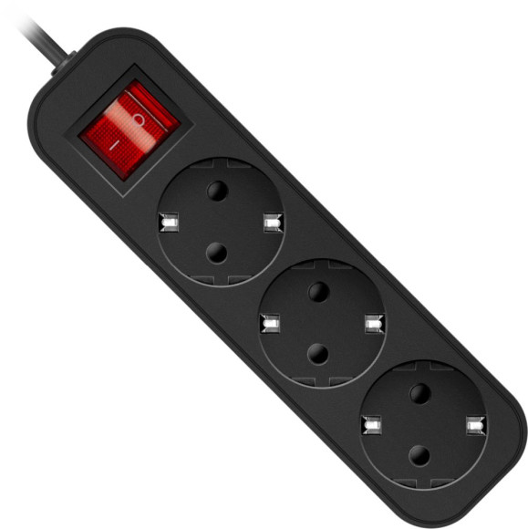 Сетевой удлинитель Defender G418 1.8м (4 розетки) черный (коробка)