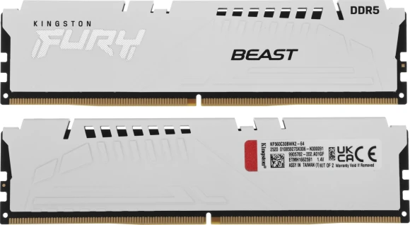 Память DDR5 2x32GB 6000MHz Kingston KF560C30BWAK2-64 Fury Beast RGB RTL Gaming PC5-48000 CL30 DIMM 288-pin 1.4В kit single rank с радиатором Ret Память DDR5 2x32GB 6000MHz Kingston KF560C30BWAK2-64 Fury Beast RGB RTL Gaming PC5-48000 CL30 DIMM 288-pin 1.4В kit single rank с радиатором Ret