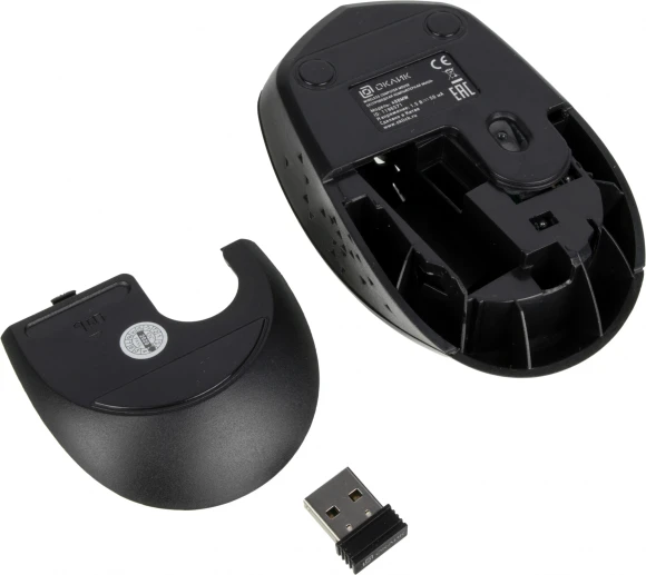 Мышь Оклик 488MW черный/серый оптическая 1600dpi беспров. USB для ноутбука 4but (1196571)