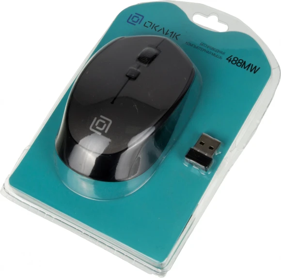 Мышь Оклик 488MW черный/серый оптическая 1600dpi беспров. USB для ноутбука 4but (1196571)