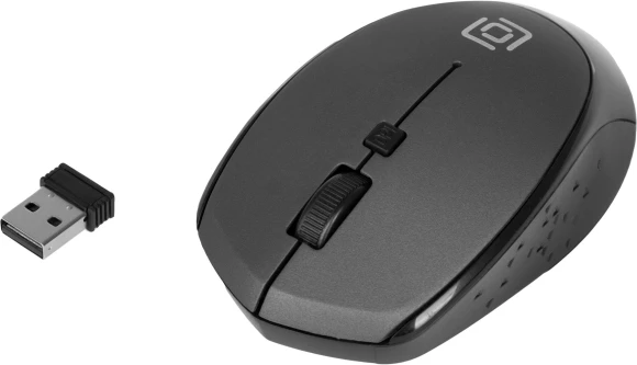 Мышь Оклик 488MW черный/серый оптическая 1600dpi беспров. USB для ноутбука 4but (1196571)