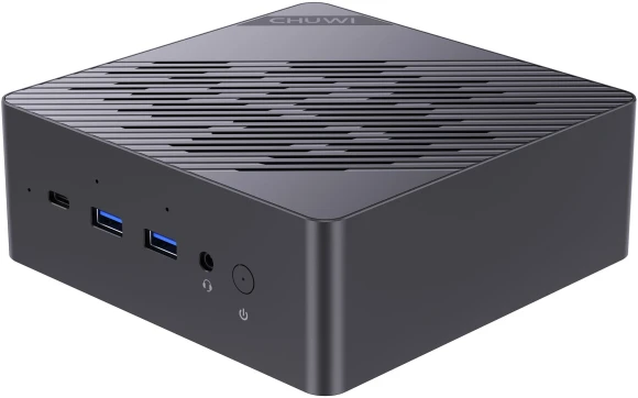 ПК Мини Chuwi AuBox Ryzen AI 9 365 (3.3) 32Gb SSD1Tb RGr Windows 11 Pro 2x2.5GbitEth WiFi BT 120W серебристый/черный