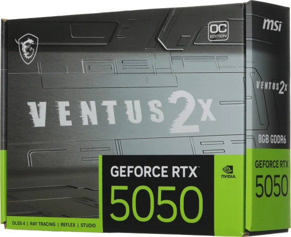 Видеокарта MSI PCI-E 5.0 RTX 5050 8G VENTUS 2X OC NVIDIA GeForce RTX 5050 8Gb 128bit GDDR6 2602/20000 HDMIx1 DPx3 HDCP Ret