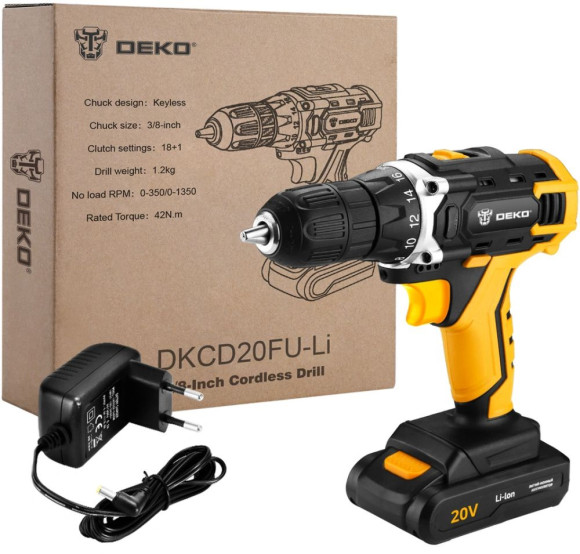 Дрель-шуруповерт Deko DKCD20FU-Li аккум. патрон:быстрозажимной (063-4102) Дрель-шуруповерт Deko DKCD20FU-Li аккум. патрон:быстрозажимной (063-4102)