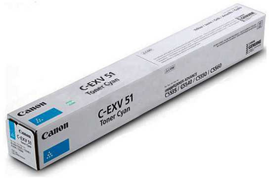 Тонер Canon C-EXV51LC 0485C002 голубой туба для копира