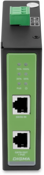 Инжектор PoE Digma DNP90W48GDXM 10/100/1000BASE-T 90Вт 37-57В(DC)