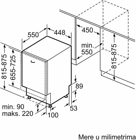 Посудомоечная машина встраив. Bosch SPV2HKX42E узкая инвертер