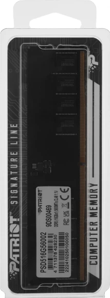 Память DDR5 16GB 5600MHz Patriot PSD516G56002 Signature RTL PC5-44800 CL46 DIMM 288-pin 1.1В single rank Ret Память DDR5 16GB 5600MHz Patriot PSD516G56002 Signature RTL PC5-44800 CL46 DIMM 288-pin 1.1В single rank Ret
