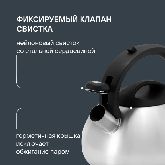 Чайник металлический Rondell Sieden RDS-088 3л. стальной Чайник металлический Rondell Sieden RDS-088 3л. стальной