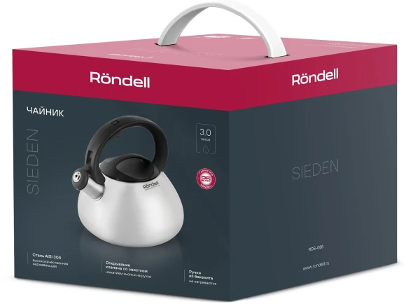 Чайник металлический Rondell Sieden RDS-088 3л. стальной Чайник металлический Rondell Sieden RDS-088 3л. стальной