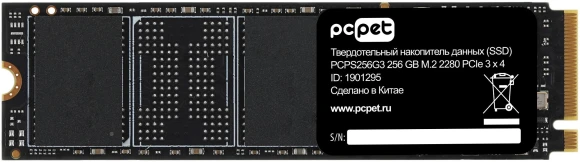 Накопитель SSD PC Pet PCIe 3.0 x4 256GB PCPS256G3 M.2 2280 OEM