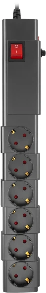 Сетевой фильтр Buro 600SPro-16-1.8-G 1.8м (6 розеток) графитовый (коробка)