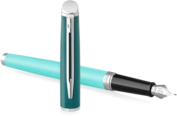 Ручка перьев. Waterman Hemisphere Colour Blocking (2190122) Green CT сталь нержавеющая F подар.кор.