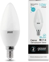 Лампа светодиодная Gauss Elementary 10Вт цок.:E14 свеча 220B св.свеч.бел.нейт. C37 (упак.:1шт) (33120) Лампа светодиодная Gauss Elementary 10Вт цок.:E14 свеча 220B св.свеч.бел.нейт. C37 (упак.:1шт) (33120)