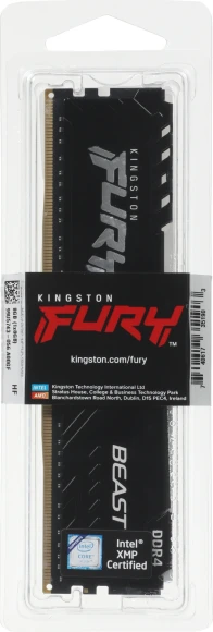 Память DDR4 8GB 3200MHz Kingston KF432C16BB/8WP Fury Beast Black RTL Gaming PC4-25600 CL16 DIMM UDIMM 288-pin 1.35В single rank с радиатором Ret Память DDR4 8GB 3200MHz Kingston KF432C16BB/8WP Fury Beast Black RTL Gaming PC4-25600 CL16 DIMM UDIMM 288-pin 1.35В single rank с радиатором Ret