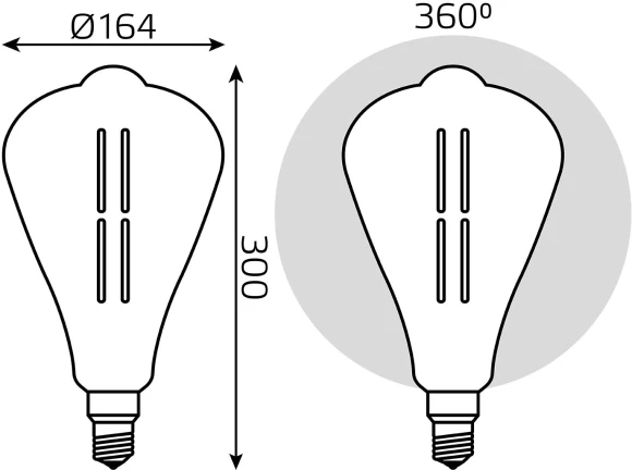Лампа филам. Gauss Filament Vintage 6Вт цок.:E27 эдисон 220B св.свеч.бел.нейт. (упак.:1шт) (157802205)