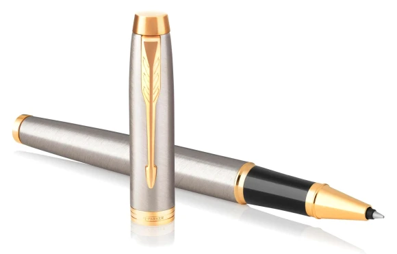 Ручка роллер Parker IM Core T321 (1931663) Brushed Metal GT F черн. черн. подар.кор.