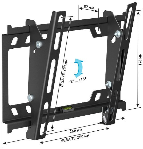 Кронштейн для телевизора Holder T2627-B черный 22"-40" макс.25кг настенный наклон Кронштейн для телевизора Holder T2627-B черный 22"-40" макс.25кг настенный наклон