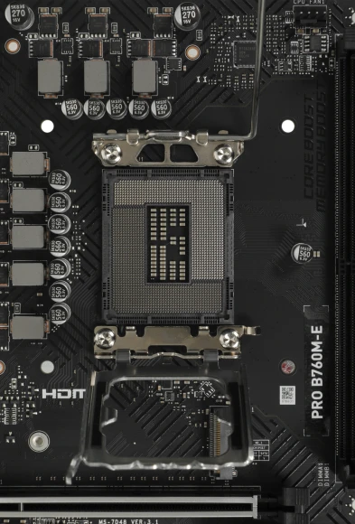 Материнская плата MSI PRO B760M-E Soc-1700 Intel B760 2xDDR5 mATX AC`97 8ch(7.1) GbLAN+VGA+HDMI