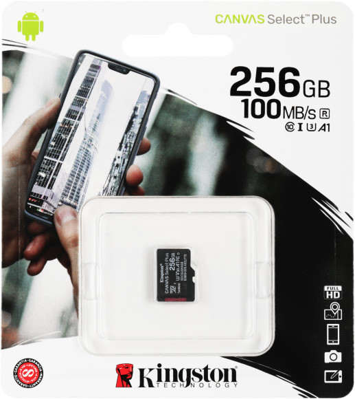 Флеш карта microSDXC 256GB Kingston SDCS2/256GBSP Canvas Select Plus w/o adapter