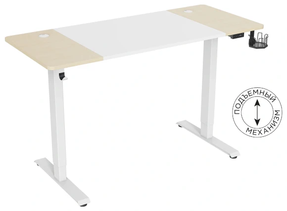 Стол для компьютера Cactus CS-EDL-WWD электропривод столешница МДФ белый дуб молочный каркас белый 140x72x60см