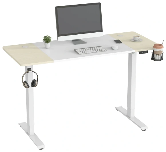 Стол для компьютера Cactus CS-EDL-WWD электропривод столешница МДФ белый дуб молочный каркас белый 140x72x60см