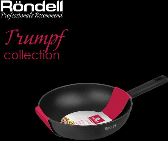 Сковорода ВОК (WOK) Rondell Trumpf RDA-1405 круглая 28см покрытие: Xylan Plus ручка несъемная (без крышки) черный