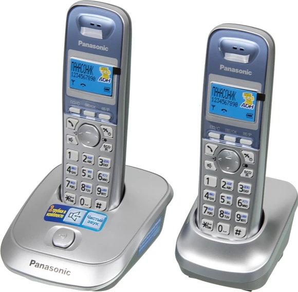 Р/Телефон Dect Panasonic KX-TG2512RUS серебристый (труб. в компл.:2шт) АОН