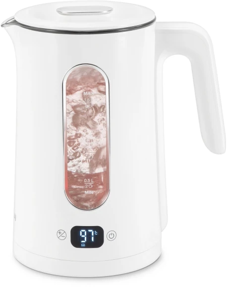 Чайник электрический Hyundai HYK-G5510 1.5л. 2200Вт белый/прозрачный корпус: стекло Чайник электрический Hyundai HYK-G5510 1.5л. 2200Вт белый/прозрачный корпус: стекло