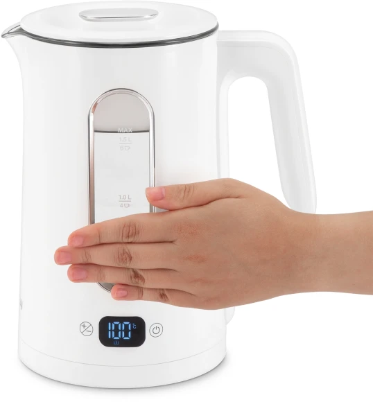 Чайник электрический Hyundai HYK-G5510 1.5л. 2200Вт белый/прозрачный корпус: стекло Чайник электрический Hyundai HYK-G5510 1.5л. 2200Вт белый/прозрачный корпус: стекло